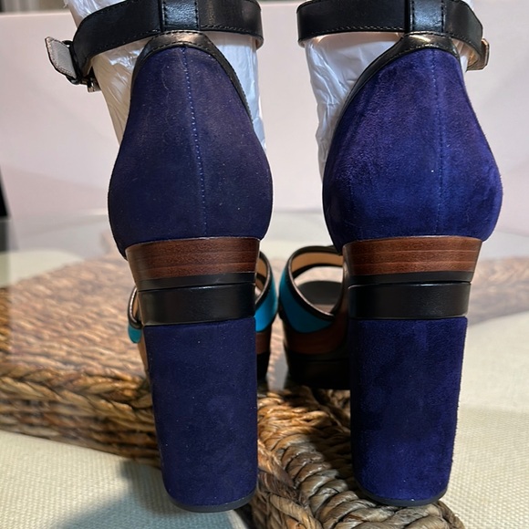 New Botkier New York Paloma Women's Turquoise and Purple Platform Sandals. - Picture 3 of 12